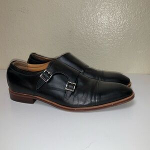 Blake McKay Black Leather Double Monk Strap Men's Dress Shoes Size 11